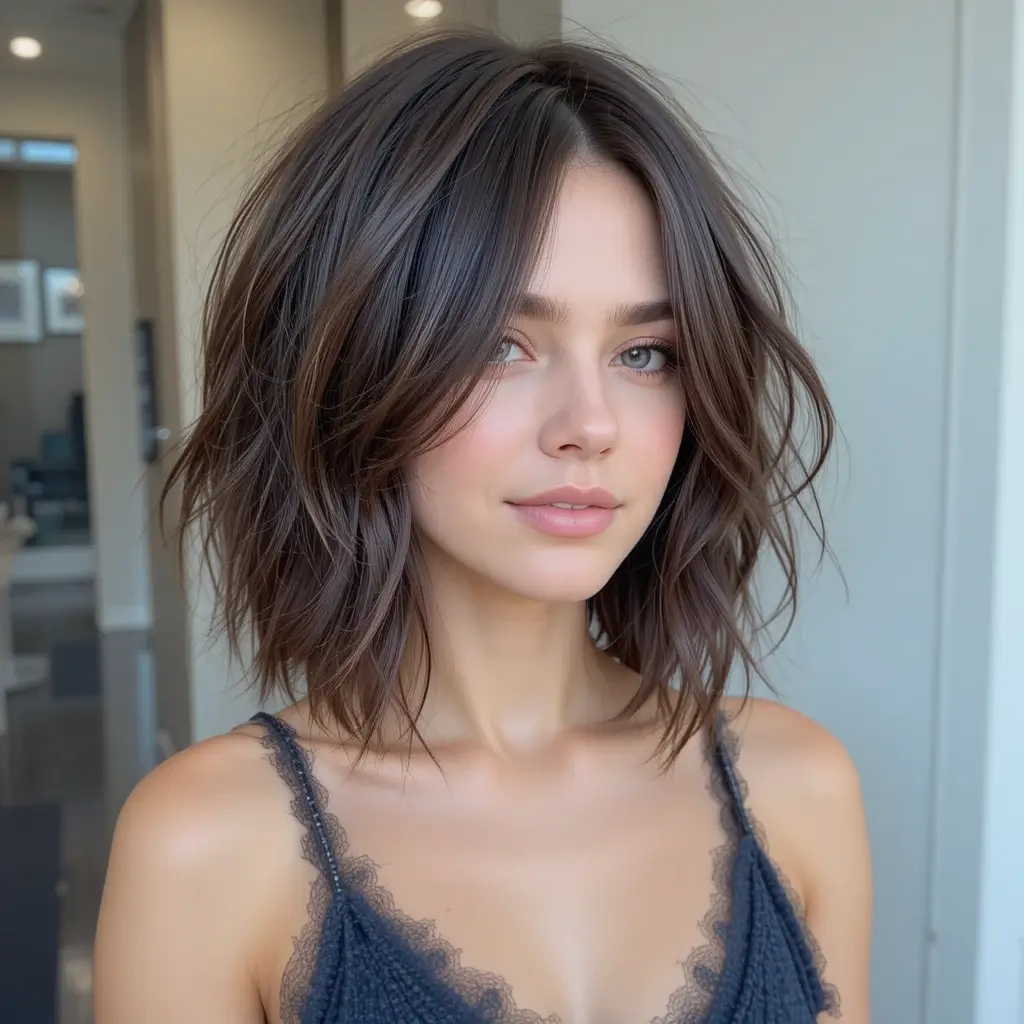 Medium Shag for Fine Hair