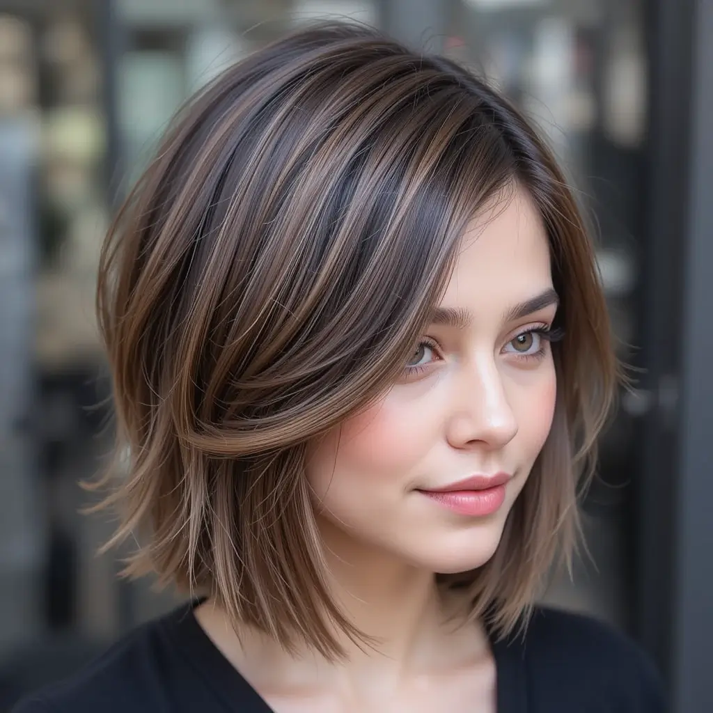 Medium Shag with Side Part