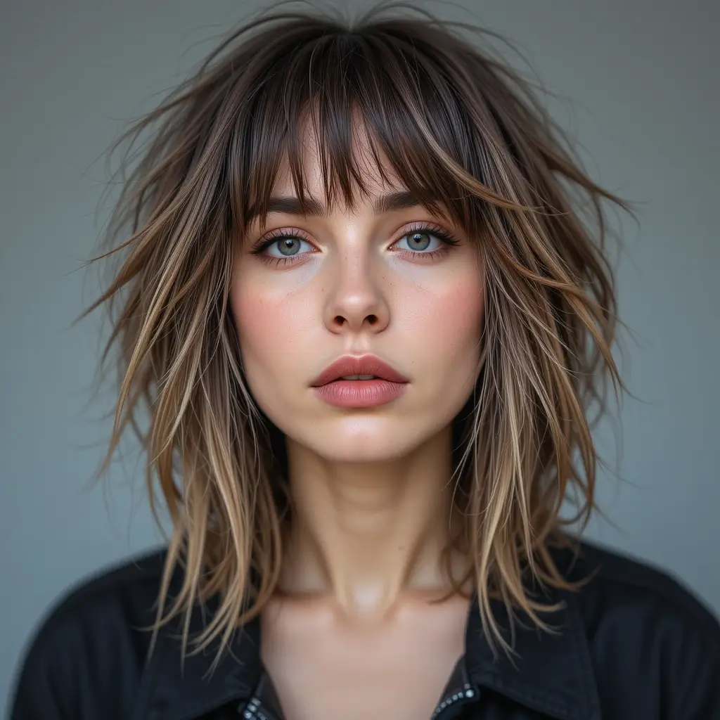Messy Shag with Choppy Bangs