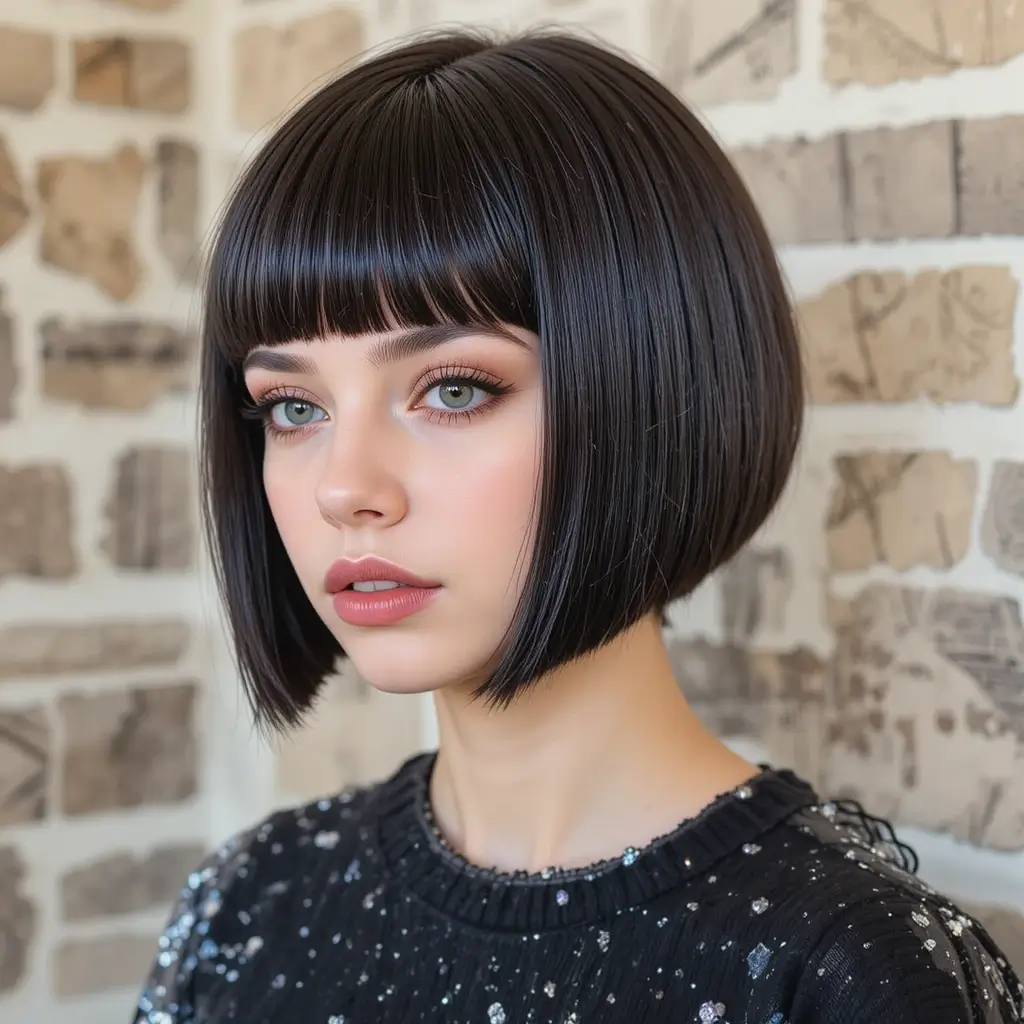 Micro Bangs with Blunt Bob