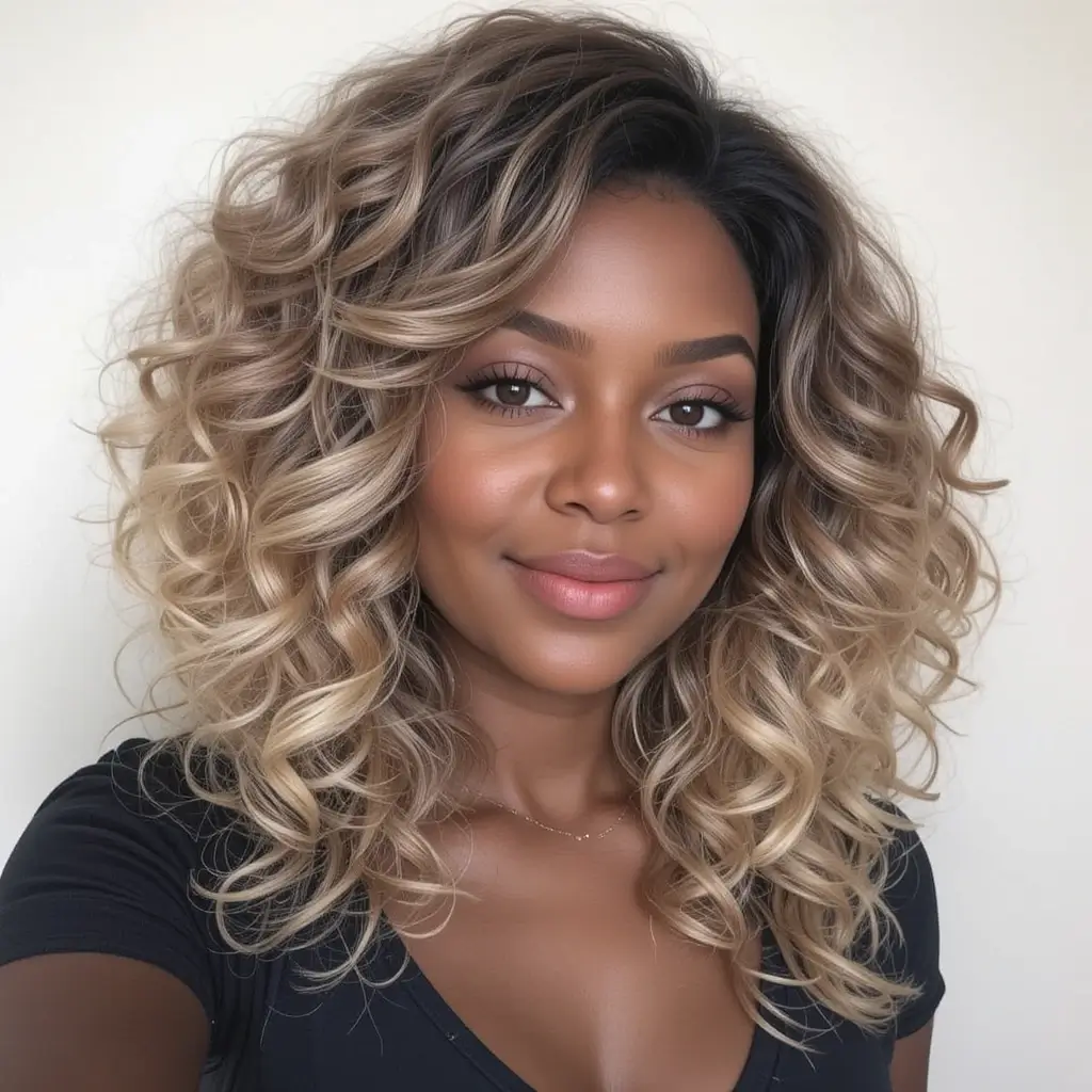 Mocha Ombre with Voluminous Curls