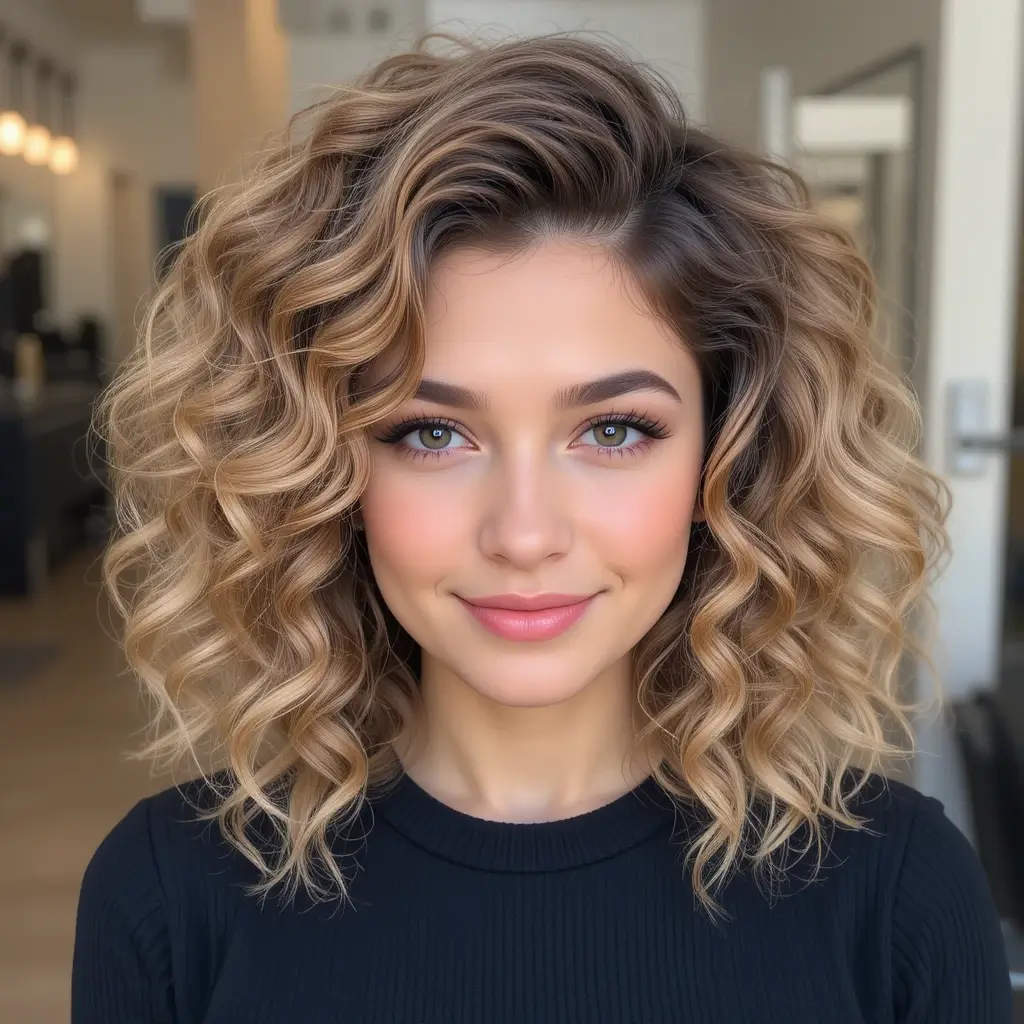 Modern Curly Shag with Defined Curls