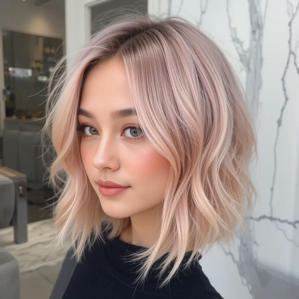 Pastel Peach Peekaboo Highlights