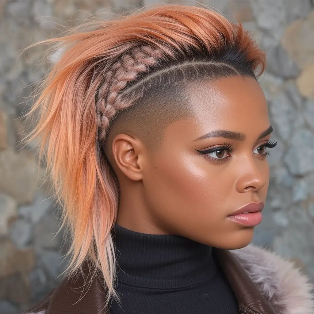Peach Ombre with Side Shave
