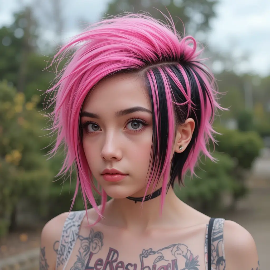 Pink and Black Skunk Stripes