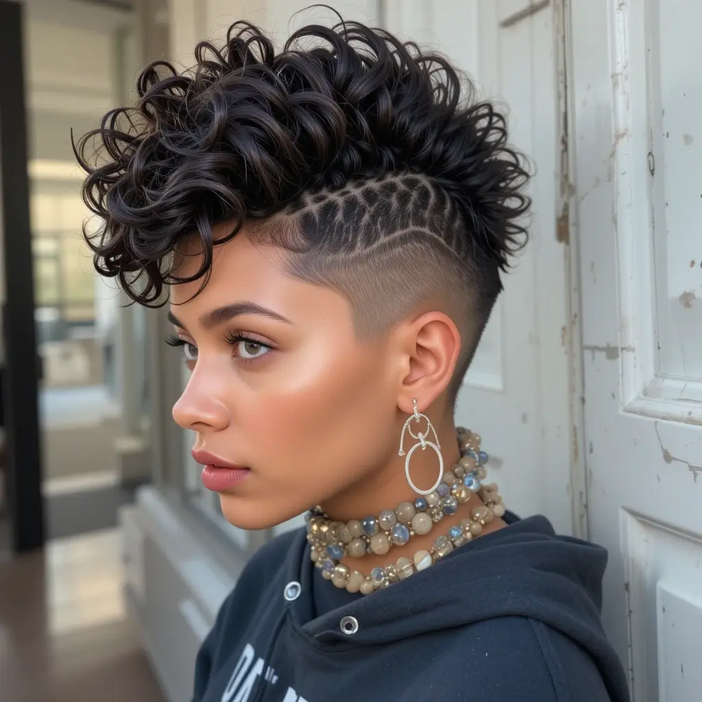 Pixie Cut with Curly Mohawk Vibes