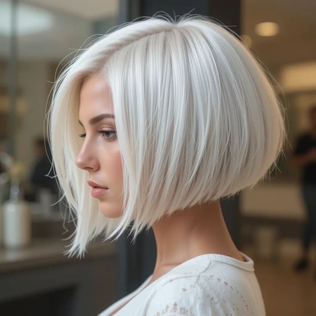 Platinum Blonde Razor Bob