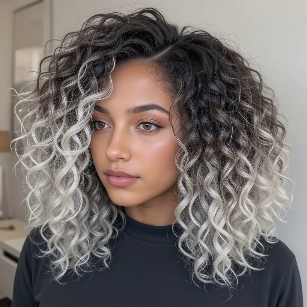 Platinum Tips on Tight Ringlets