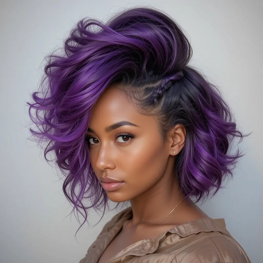 Plum Ombre on High Puff