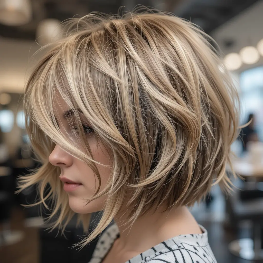 Razor Bob with Tousled Finish