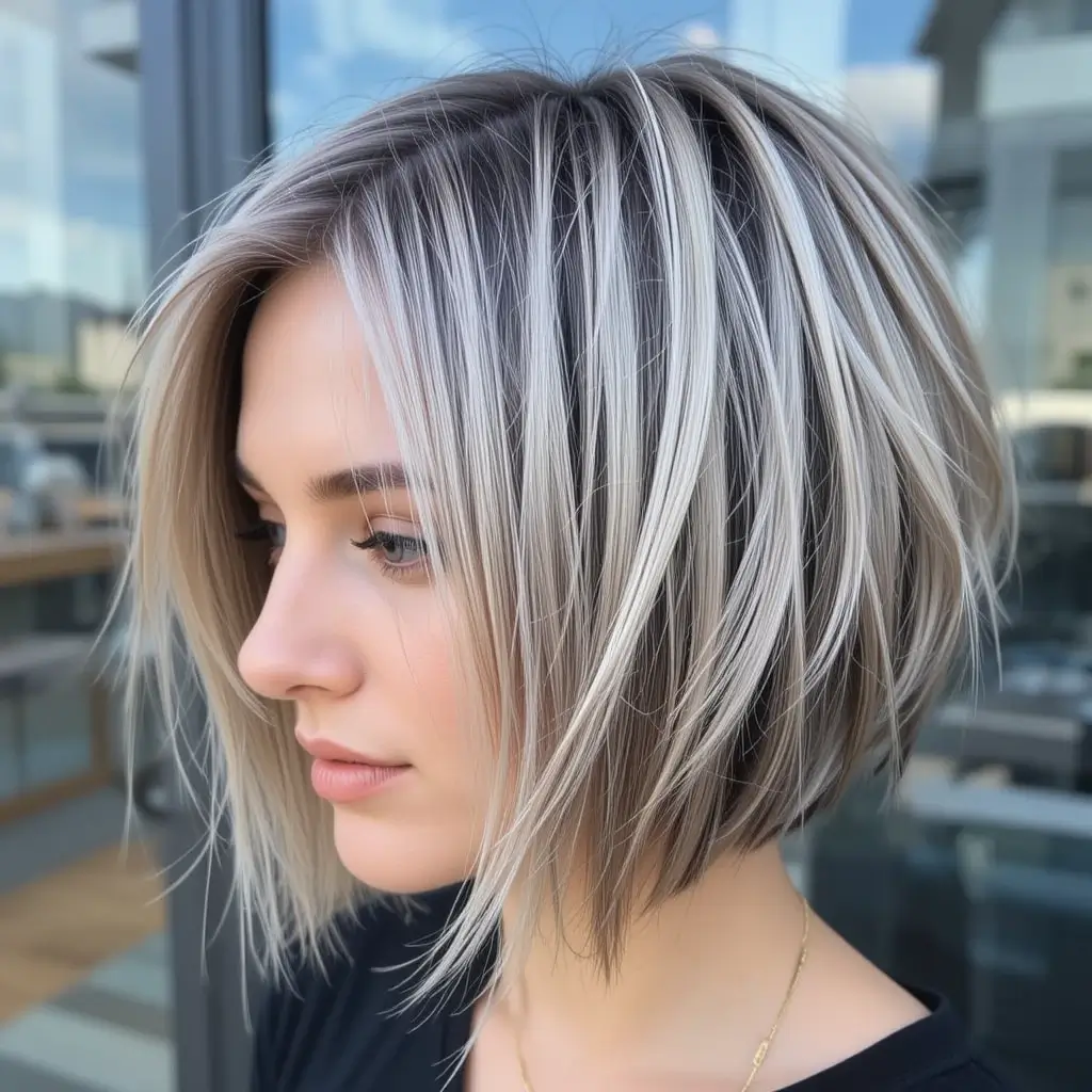 Razor Cut Bob with Shadow Roots