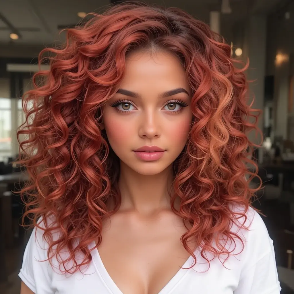 Red Highlights on Dark Copper Curls