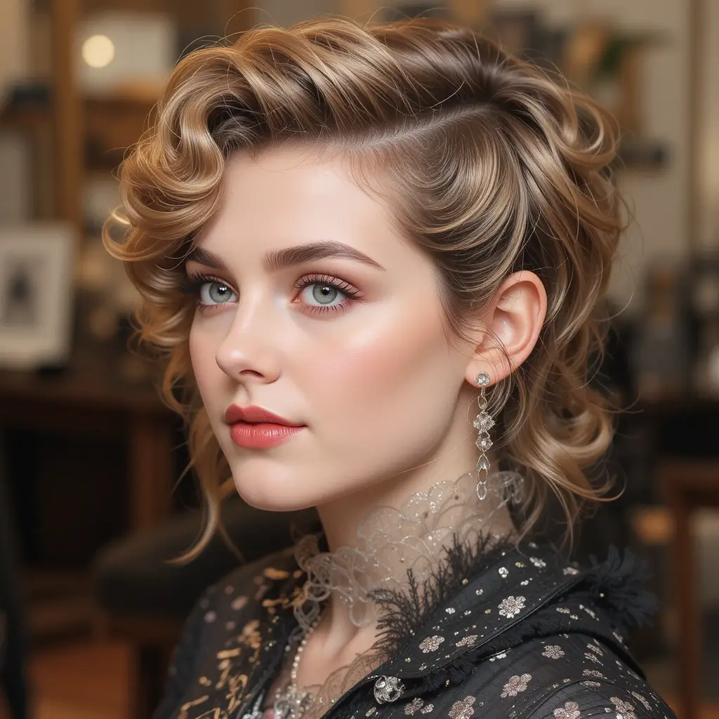 Retro-Inspired Curly Pixie with Finger Waves