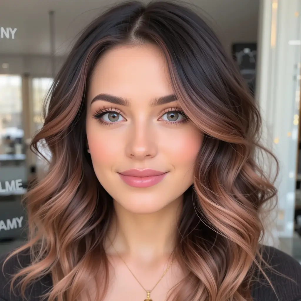 Rich Brunette with Golden Rose Ends