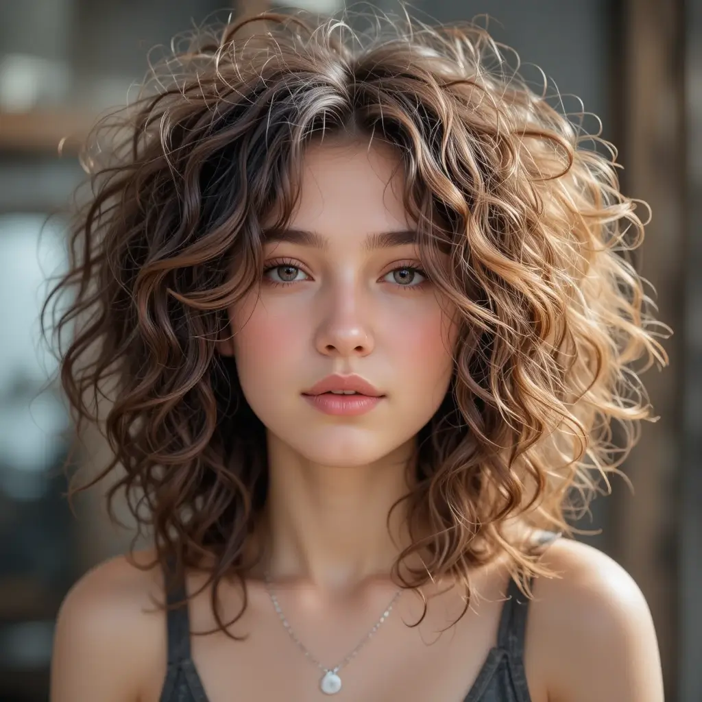 Shaggy Curly Wolf Cut
