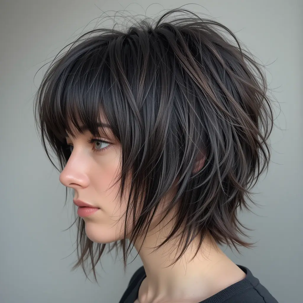 Shaggy Wolf Cut with Micro Bangs