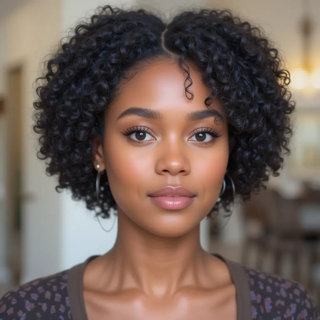 Short Afro with Taper