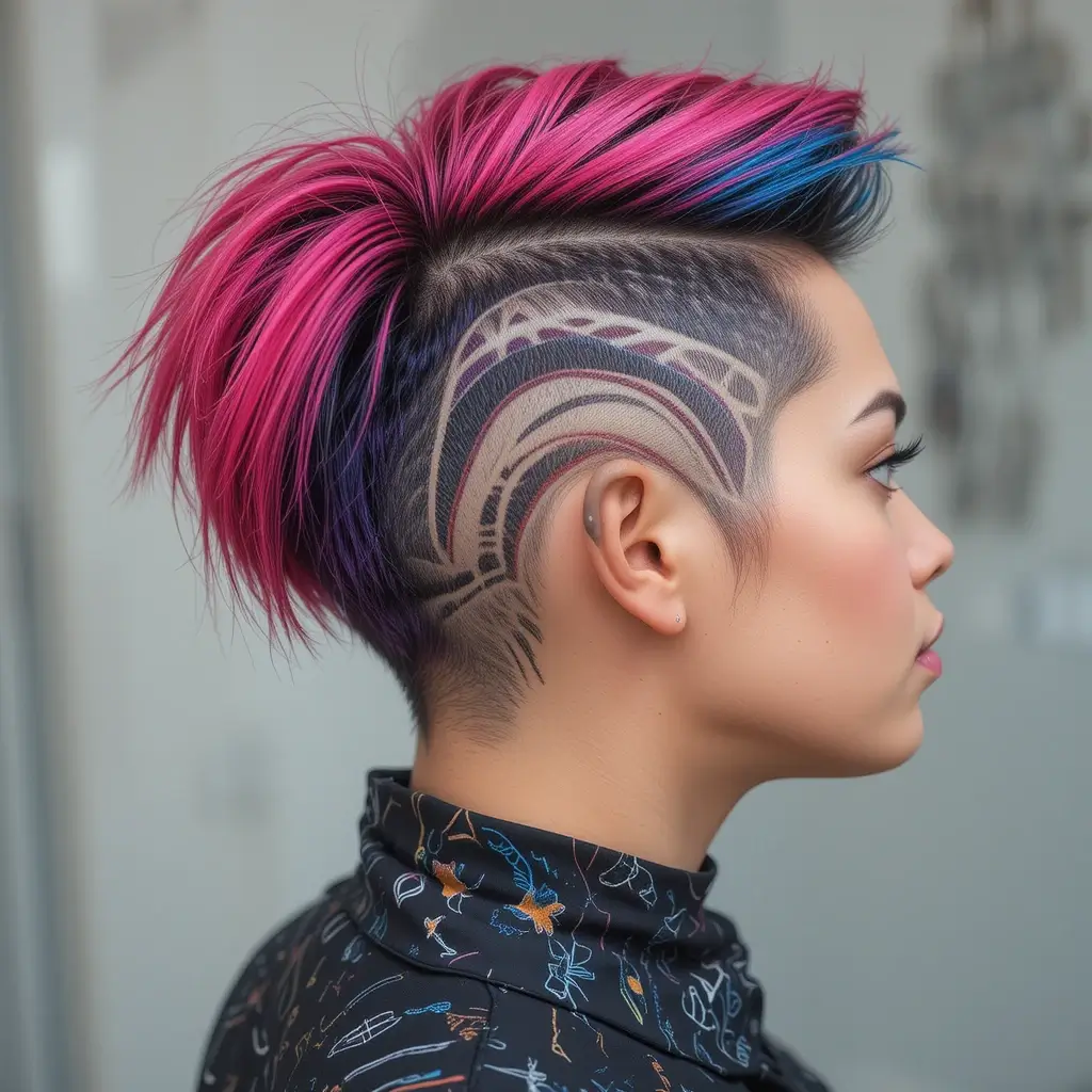 Short Cropped Cut with Artistic Design