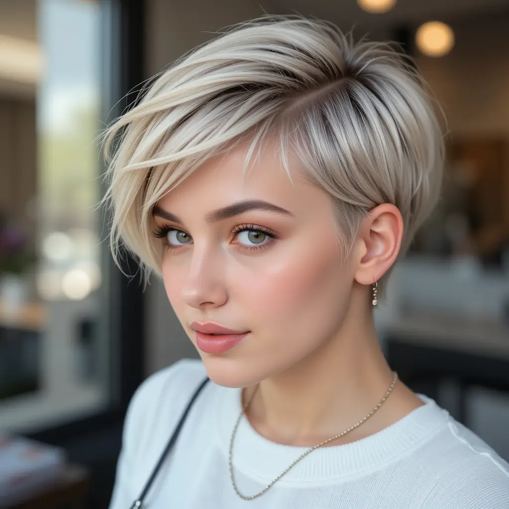 Short Cropped Cut with Side Part