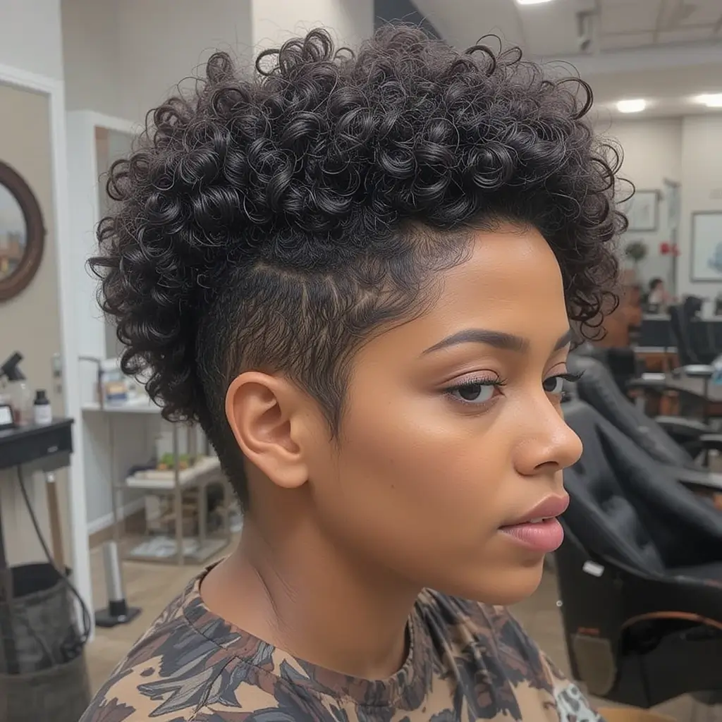 Short Curly Wolf Cut for Tight Coils