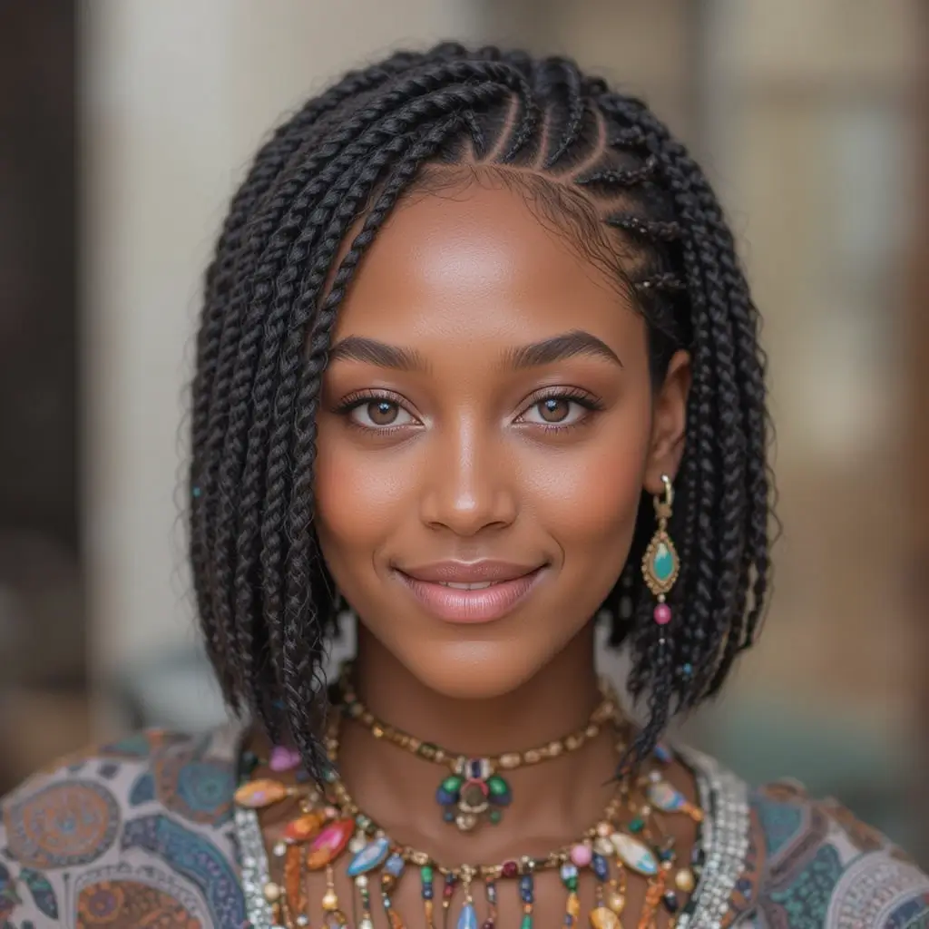 Short Fulani Braids Bob