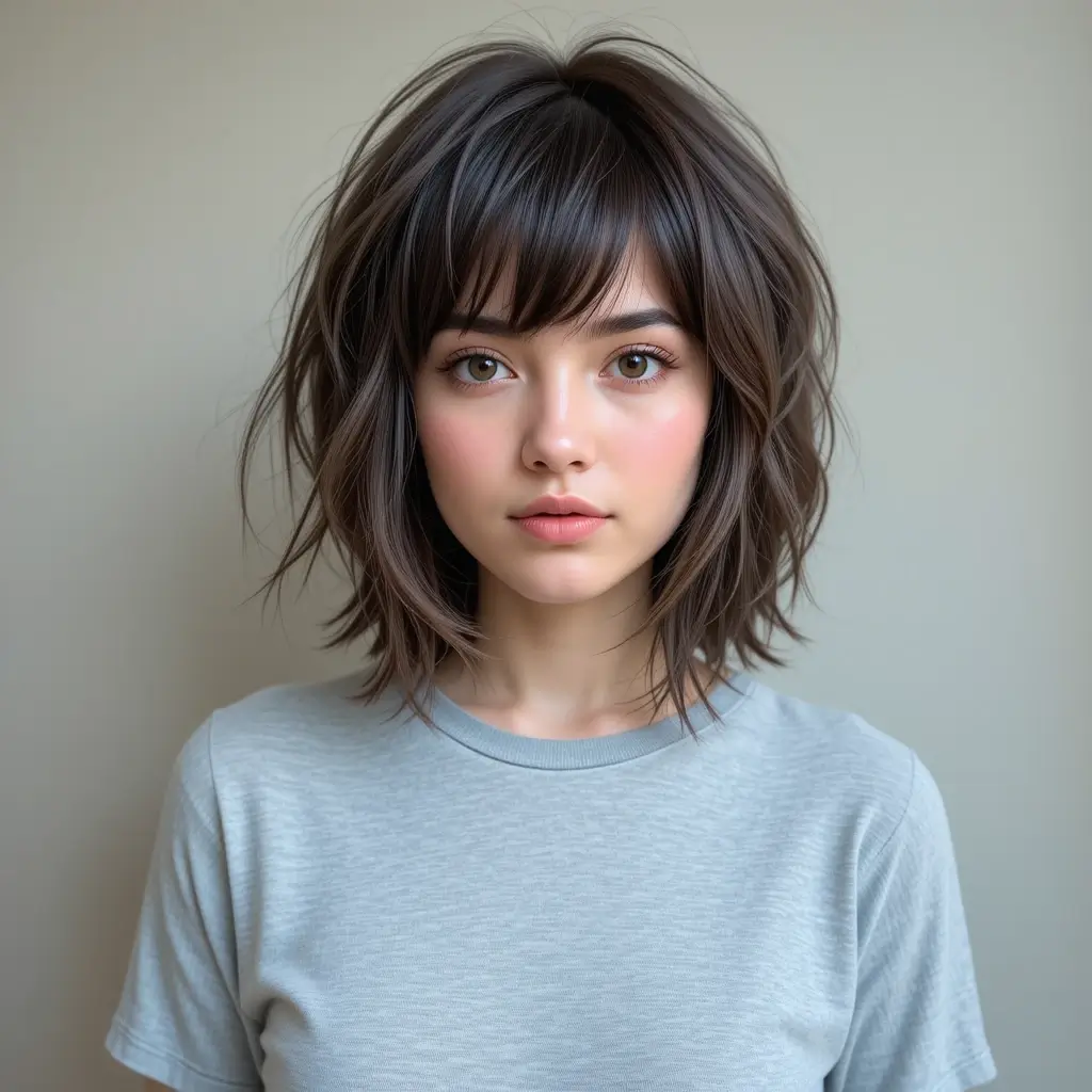 Short Hair with Shaggy Bangs