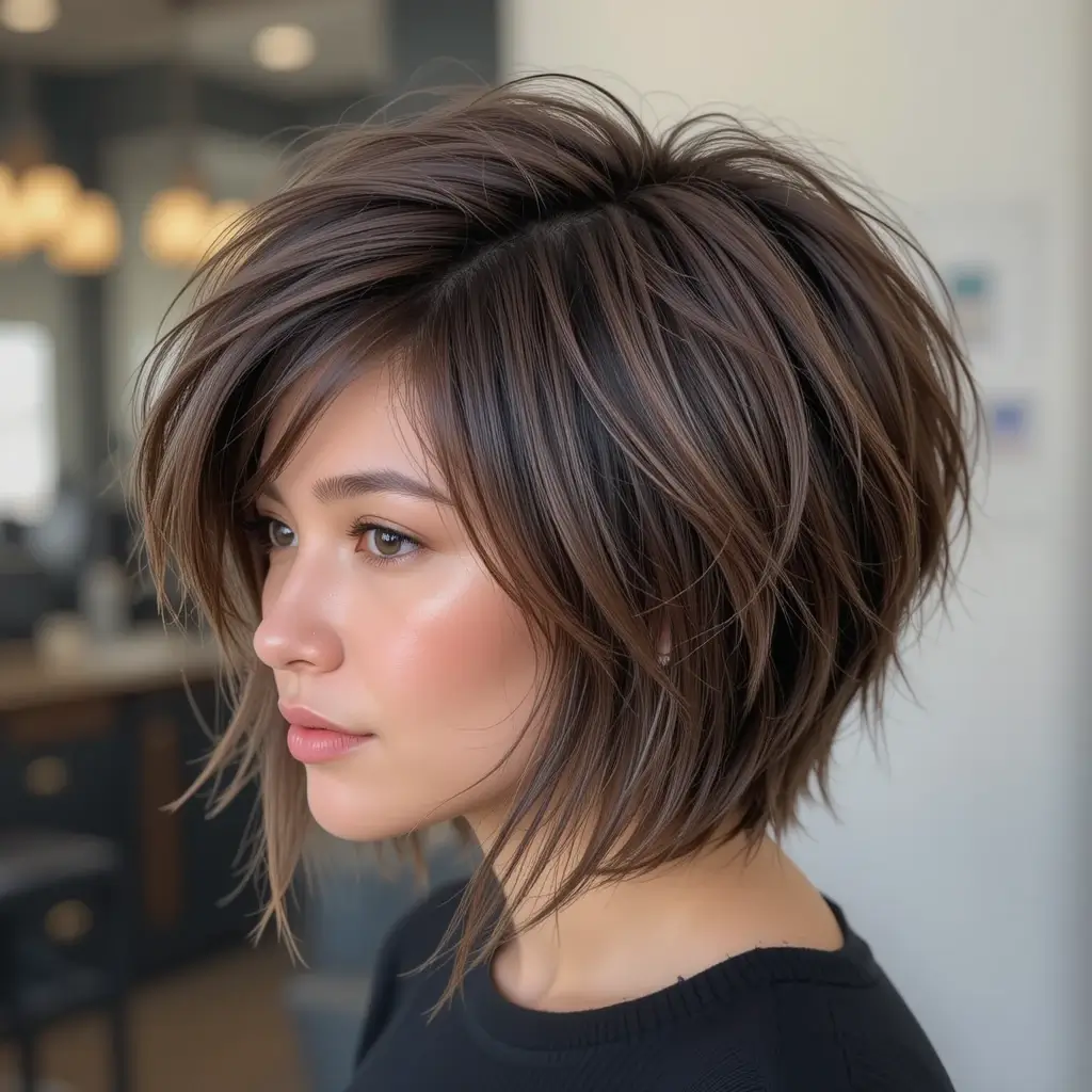 Short Kitty Cut with Choppy Ends