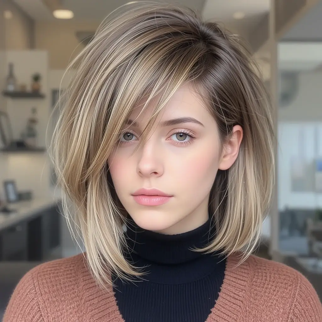 Short Wolf Cut With Side-Parted Curtain Bangs