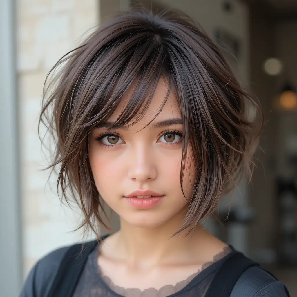 Short Wolf Cut with Tousled Texture