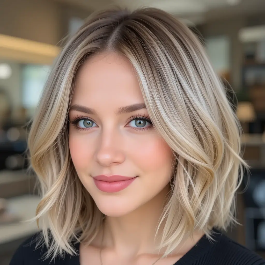 Shoulder-Length Layers with Volume