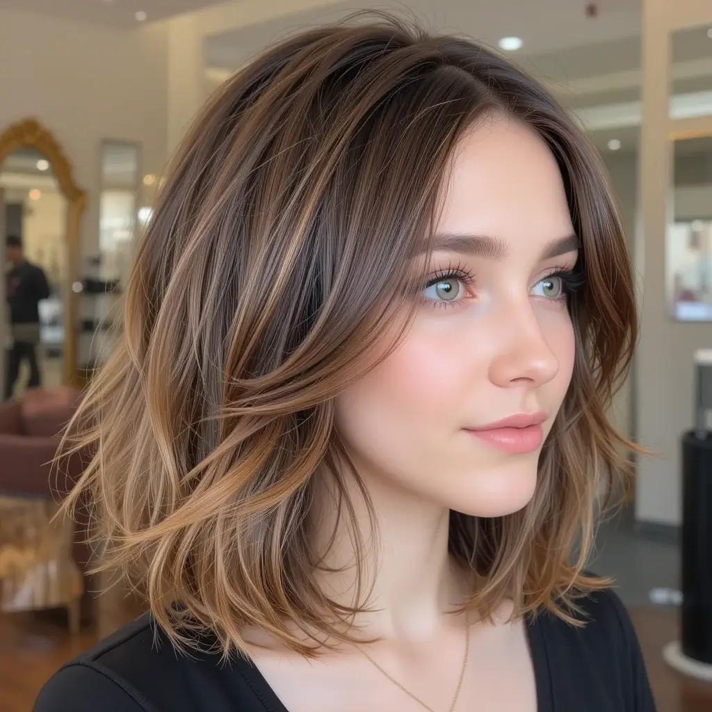 Shoulder-Length Rounded Blowout