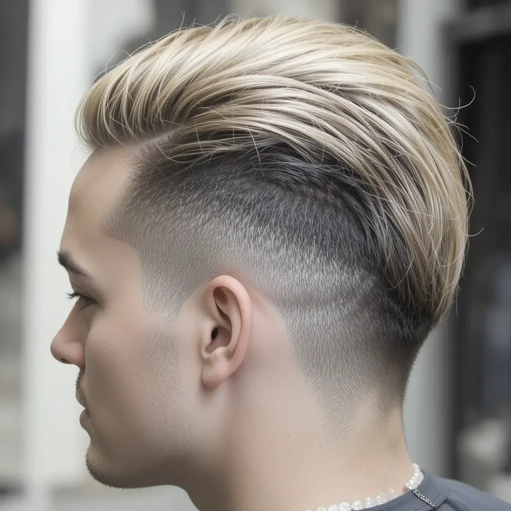 Side Shave with Slicked Back Hair