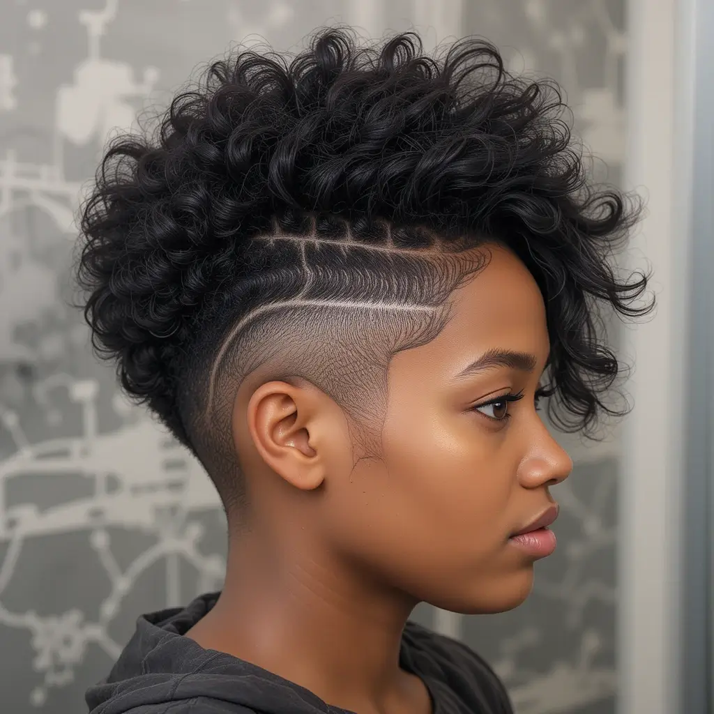 Side Shaved Afro