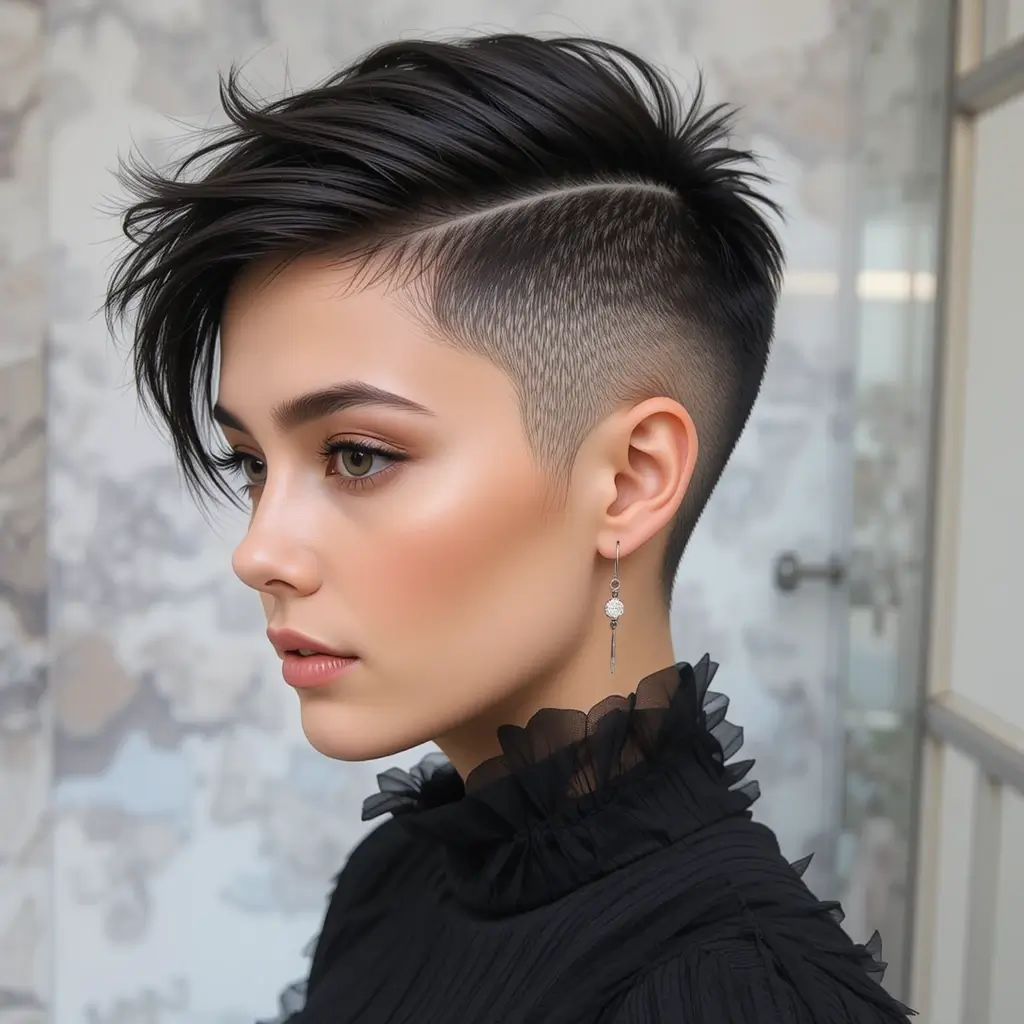 Side Shaved Pixie Cut