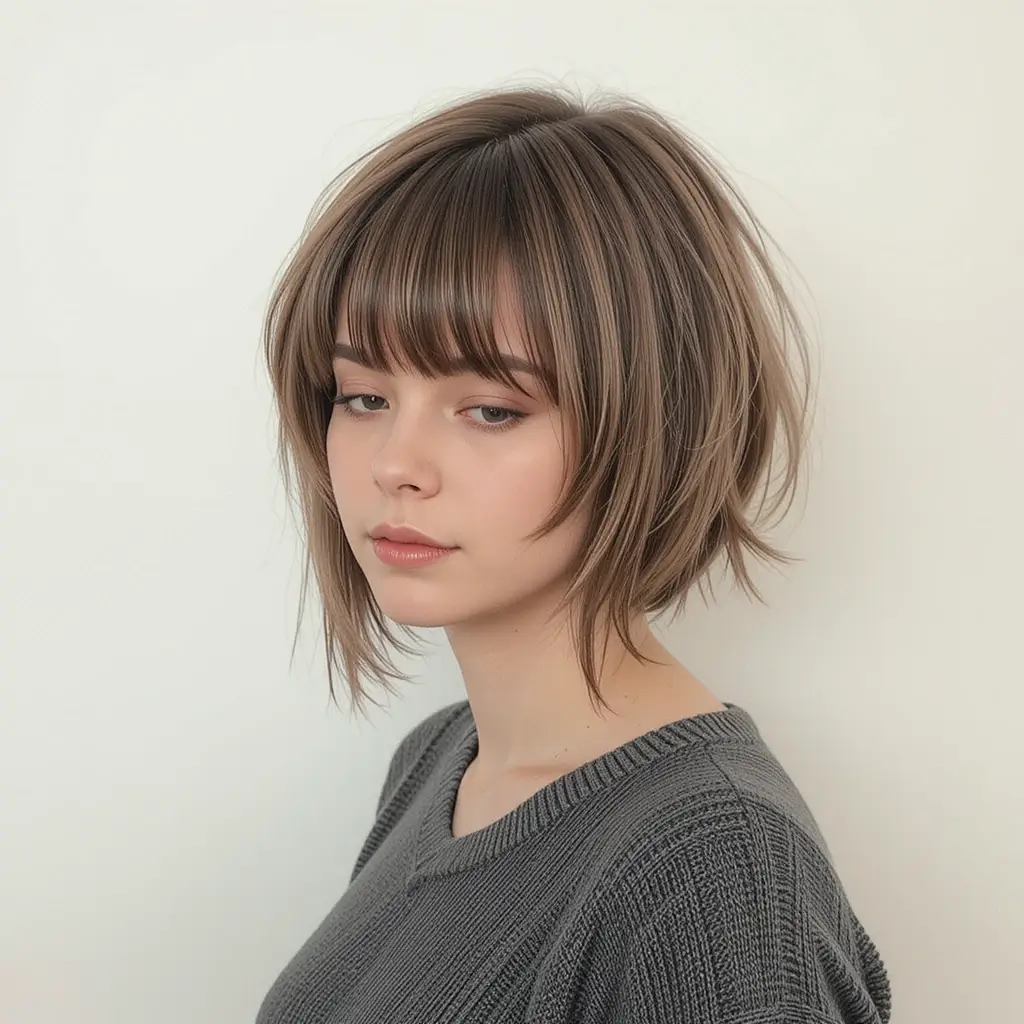 Side-Swept Bangs with Old Money Bob