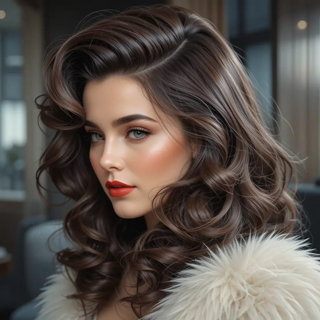 Side Swept Hollywood Waves