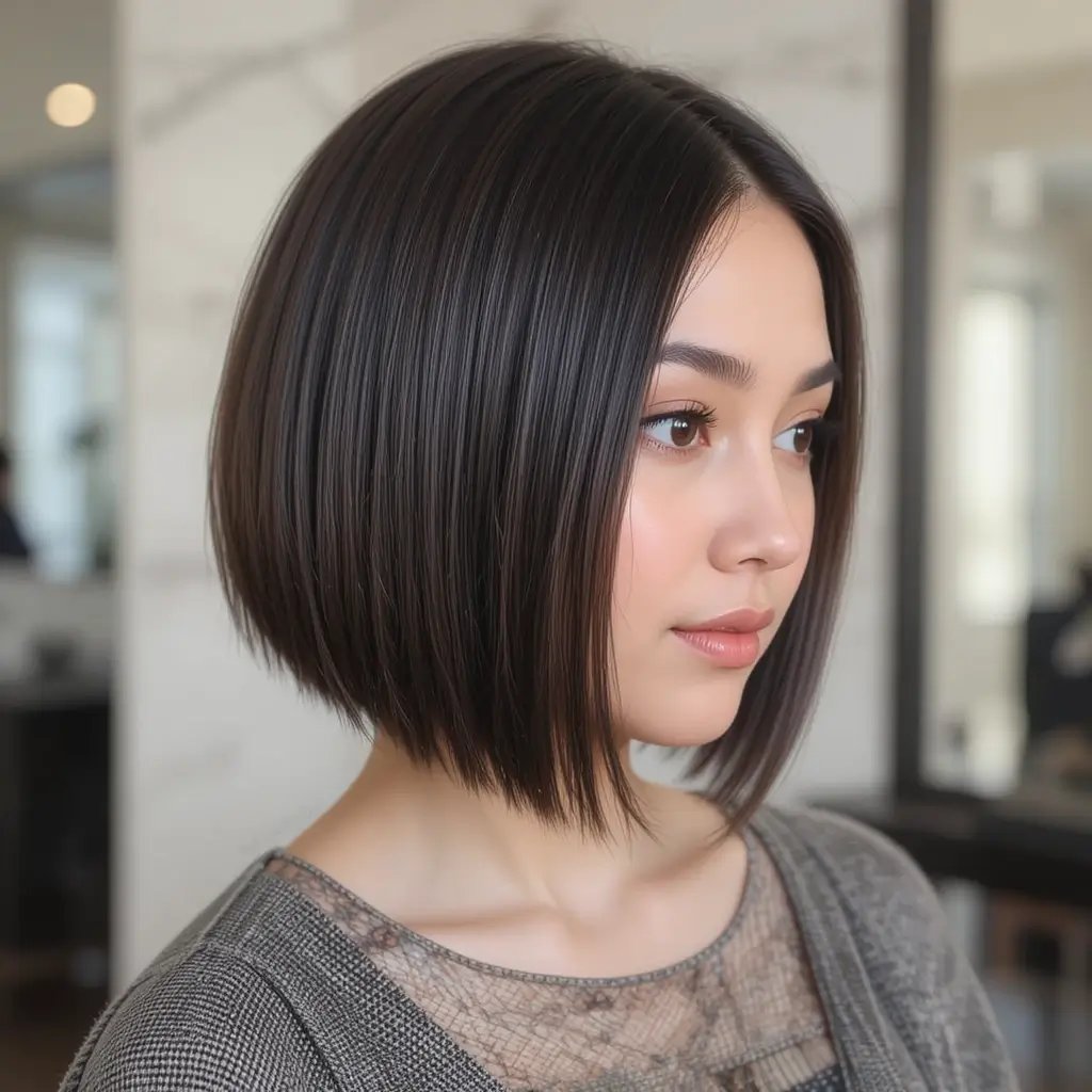 Sleek Blunt Undercut Bob