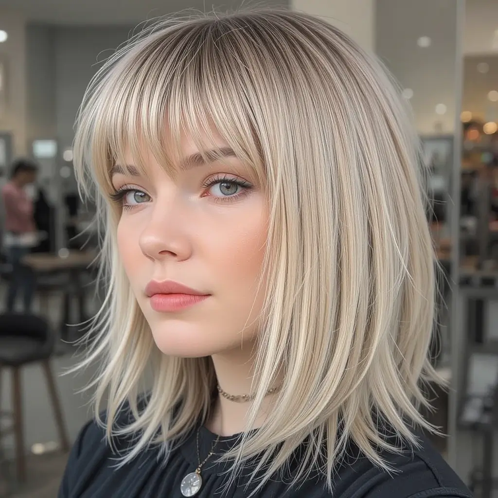Soft Mullet with Short Fringe