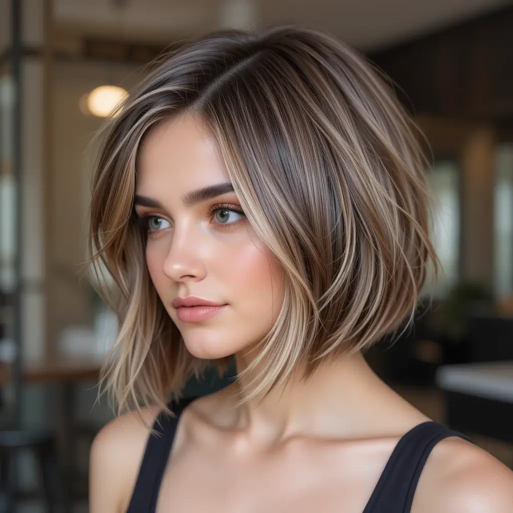 Soft Razor Bob with Subtle Highlights