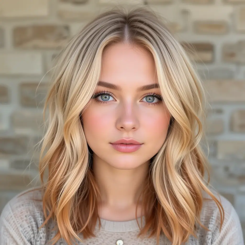 Sun-Kissed Blonde with Rust Tips
