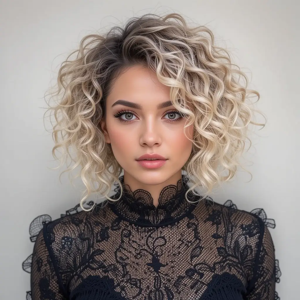Tapered Curly Shag Cut