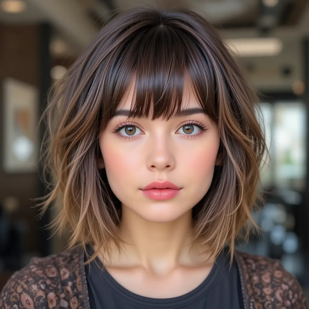 Tapered Shag with Piecey Bangs