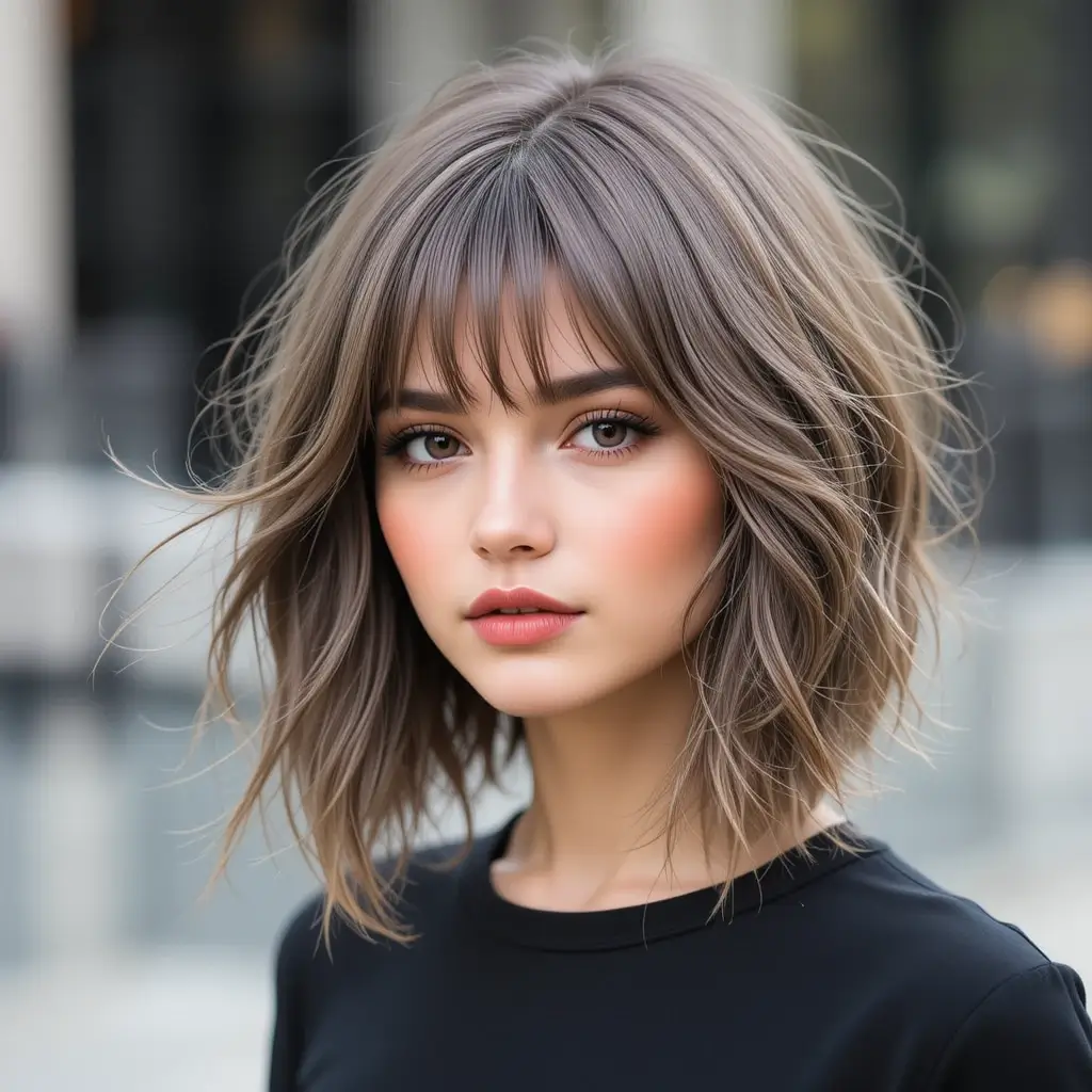 Tapered Short Wolf Cut With Curtain Fringe