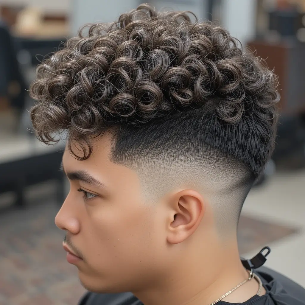 Temple Fade with Curls