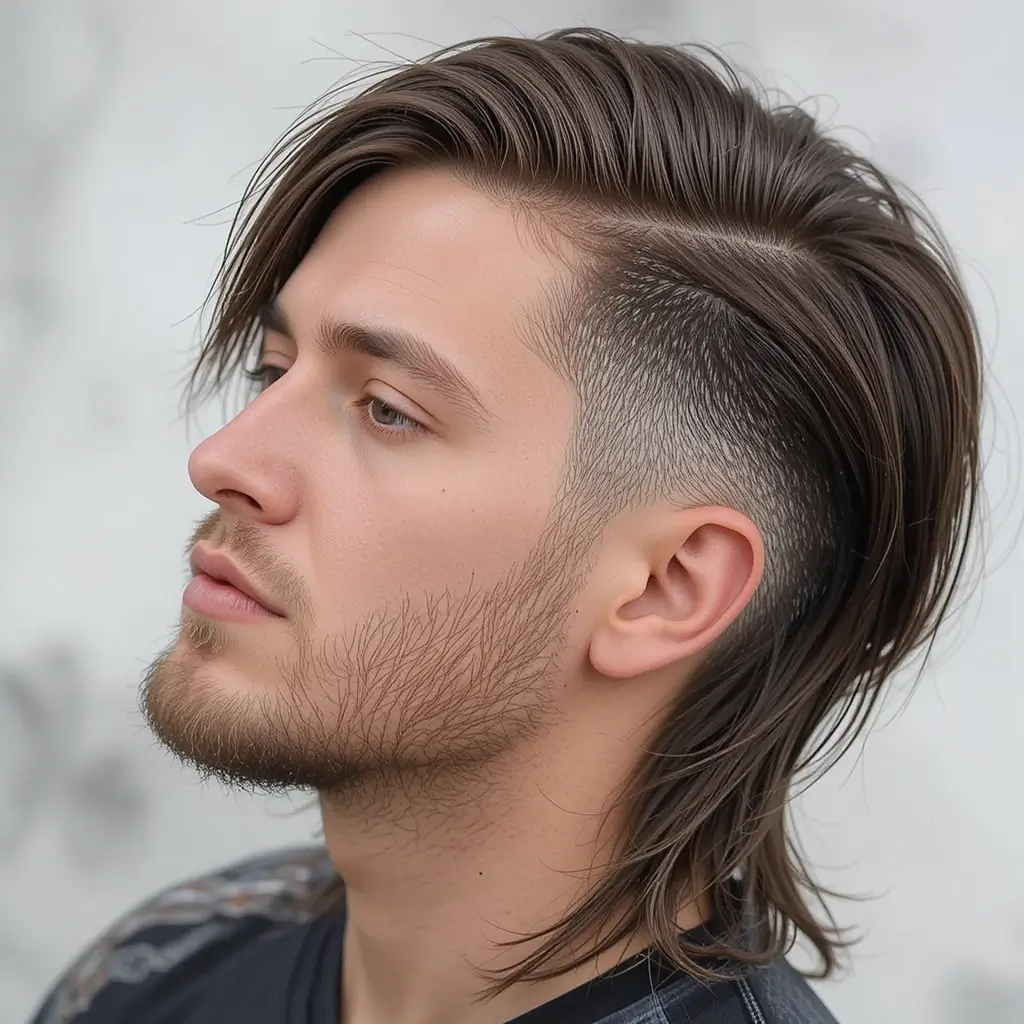 Textured Fringe with Faded Mullet