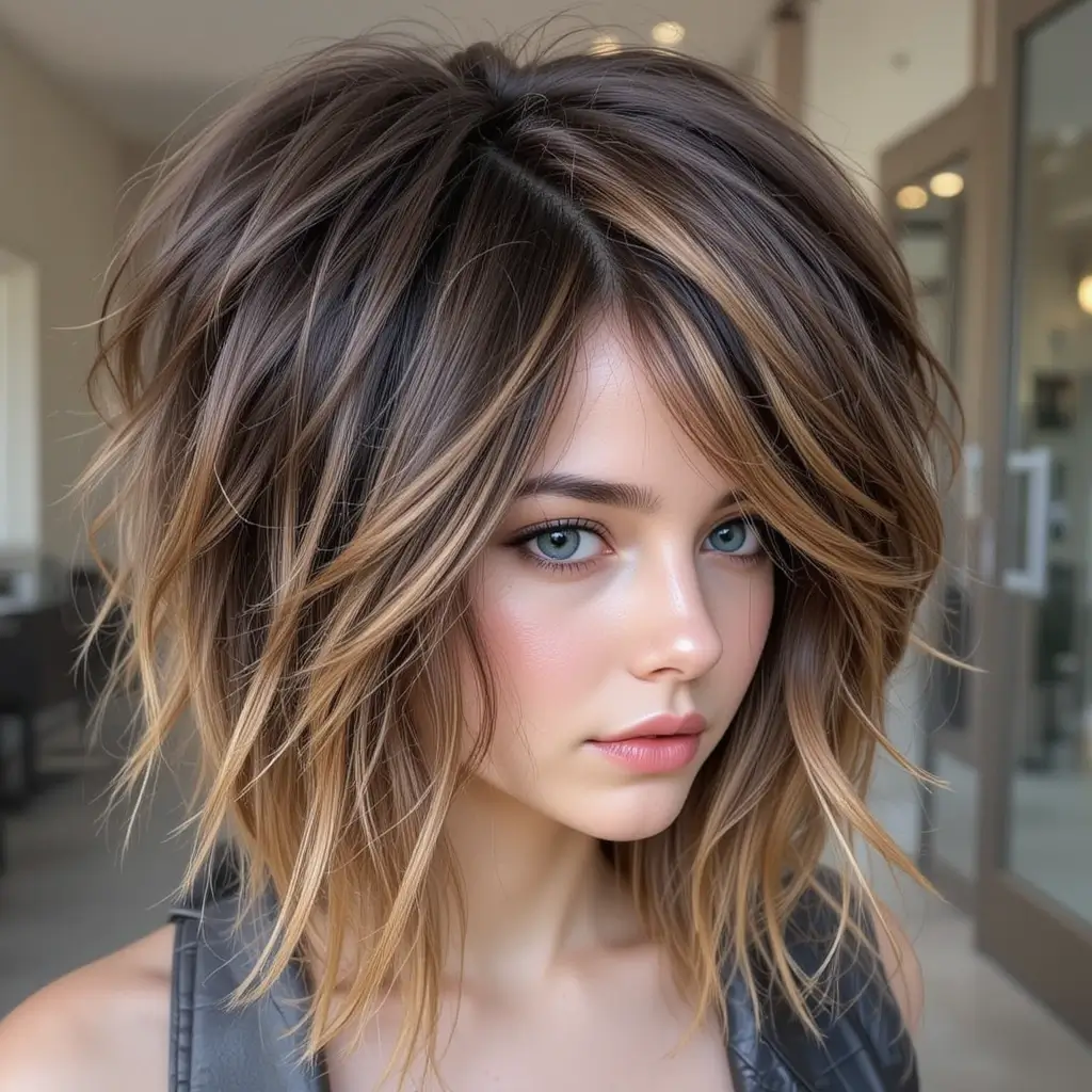 Textured Shag with Warm Caramel Accents