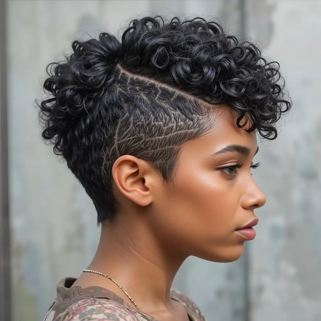 Tightly Coiled Pixie with Sculpted Edges