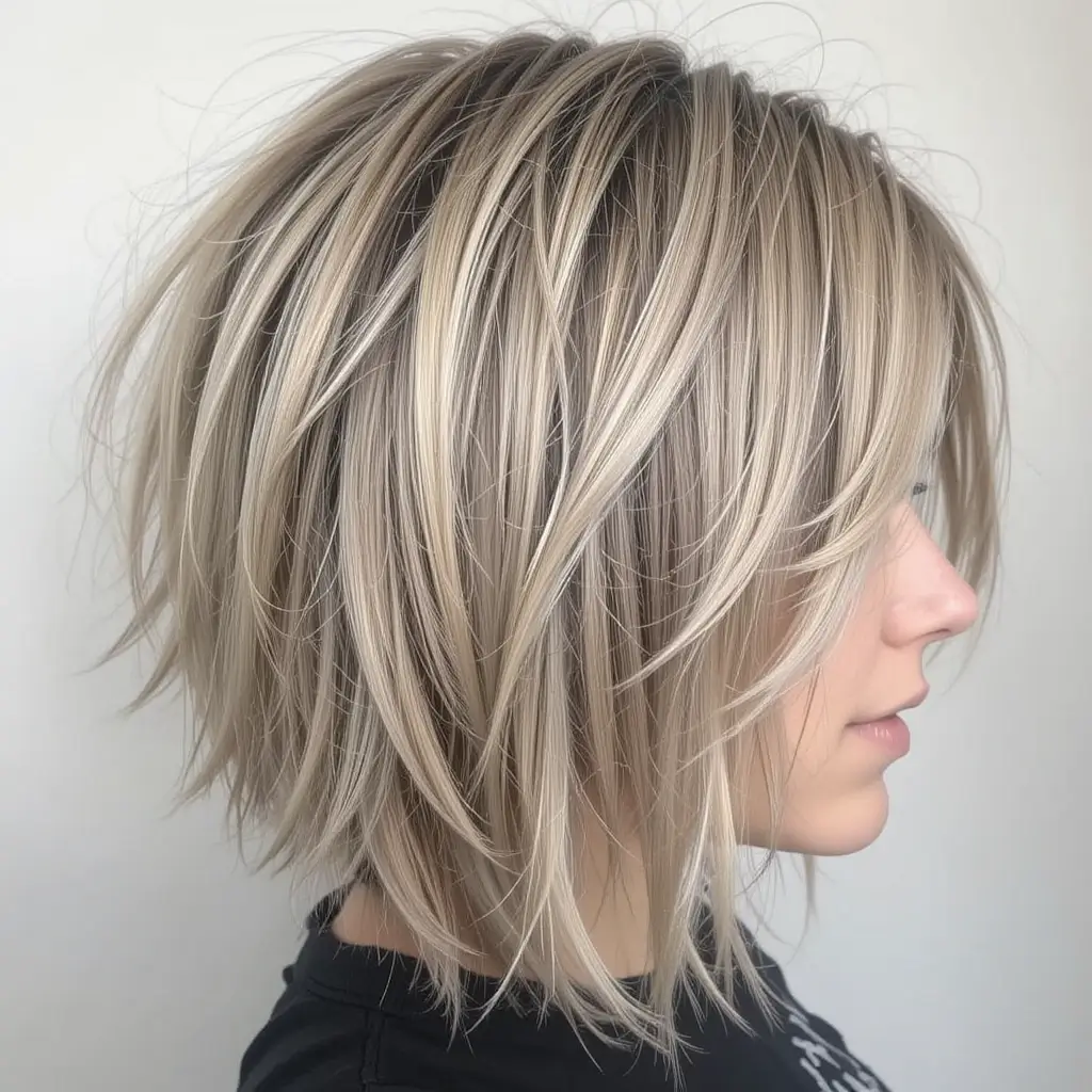 Tousled Choppy Bob with Wispy Ends