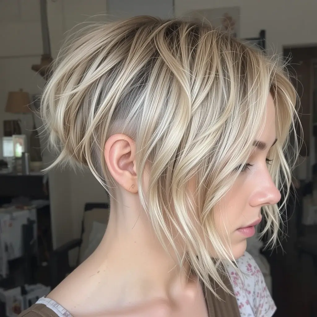 Tousled Undercut Bob