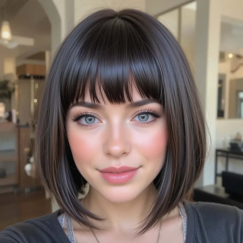 Undercut Bob with Bangs